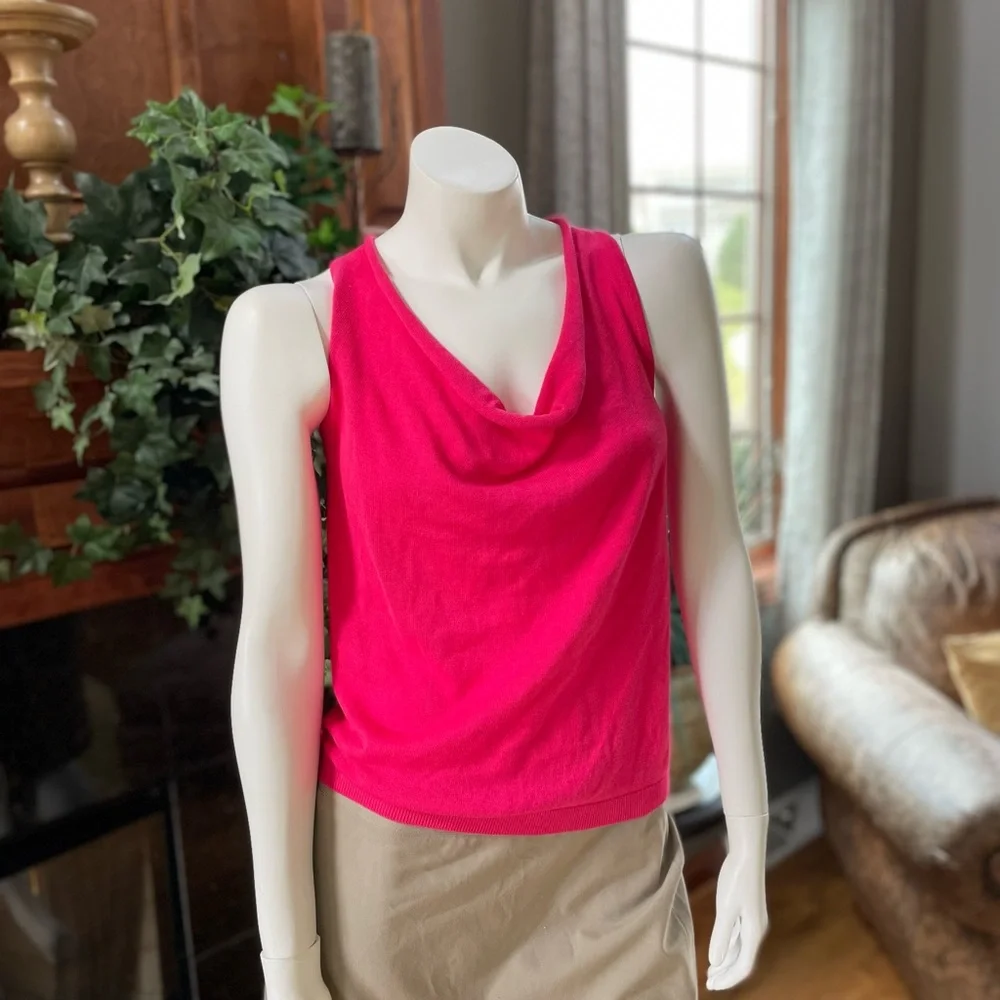 New with tags ETCETERA RIO SLEEVELESS KNIT TOP PINK Super Versatile. Sz MED - Picture 3 of 13